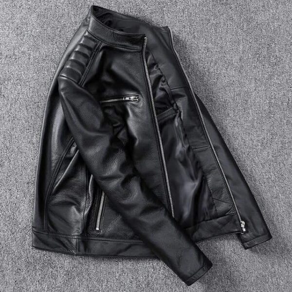 Men's Motorcycle Leather Jacket - Image 2