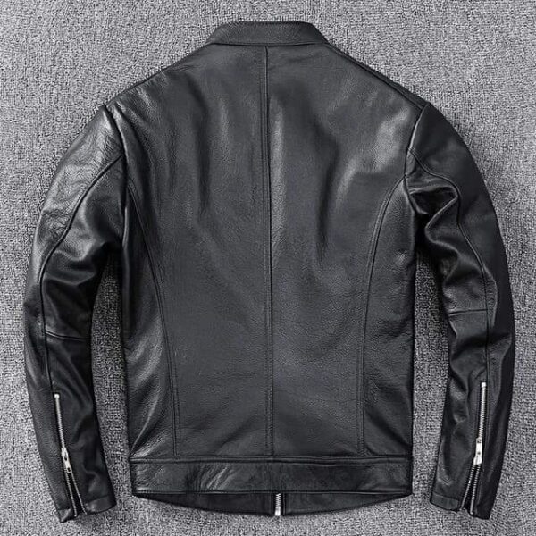 Men's Motorcycle Leather Jacket - Image 3