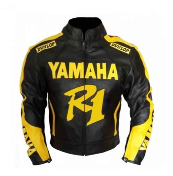 Yamaha R1 Leather Black & Yellow Jacket for Men