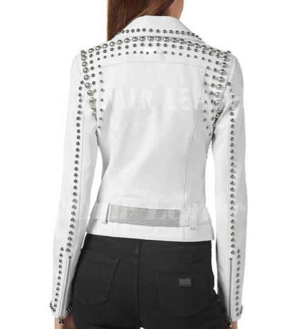 Edgy Studded Genuine Leather Jacket - Image 3