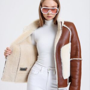 furleather womensjacket leatherjacket leatherfashion