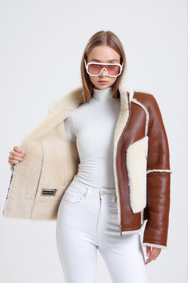 furleather womensjacket leatherjacket leatherfashion