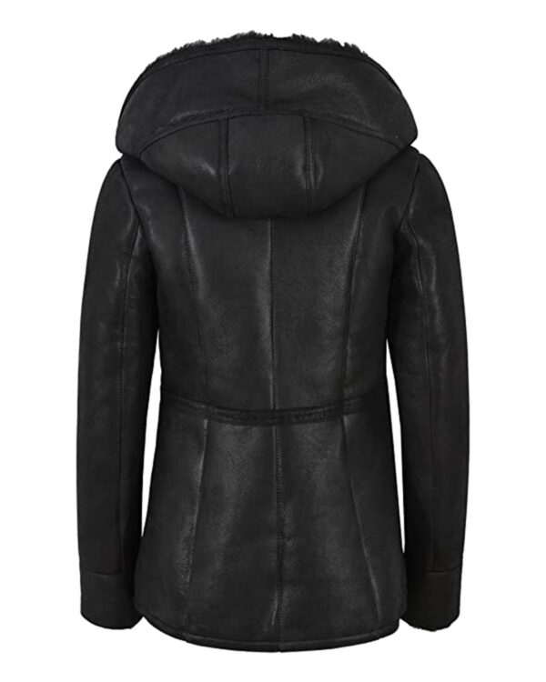 Deborah Shearling Long Leather Jacket - Image 3