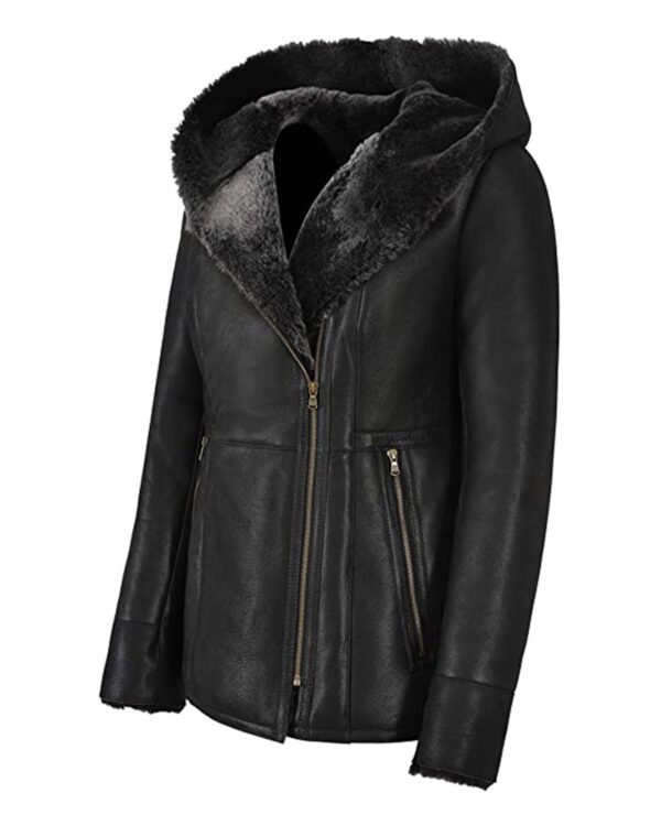 Deborah Shearling Long Leather Jacket - Image 2