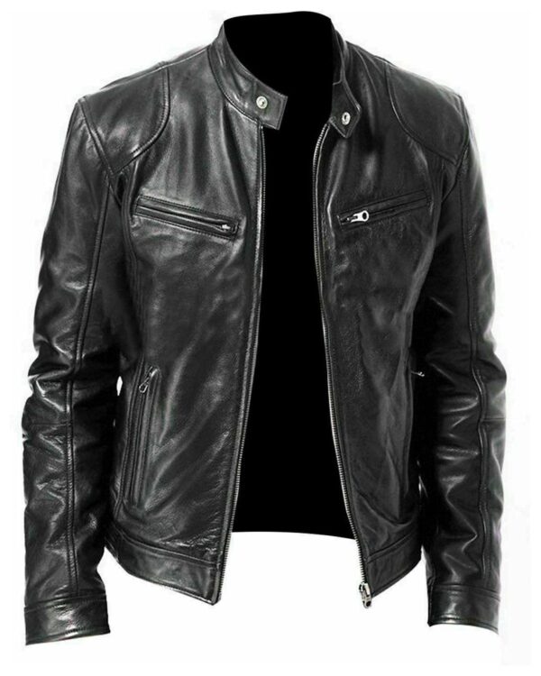 Roy Sheepskin Biker Leather Jacket