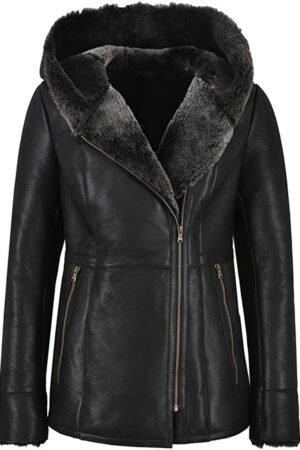 Deborah Shearling Long Leather Jacket