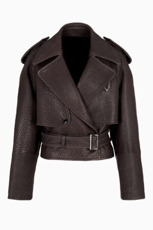 Natural-grain nappa lambskin biker jacket