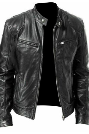 Roy Sheepskin Biker Leather Jacket