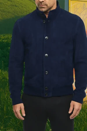 A Big Bold Beautiful Journey Colin Farrell Blue Suede Jacket