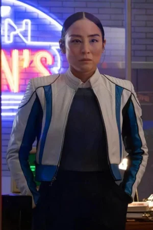 Tron Ares Greta Lee Cafe Racer Jacket